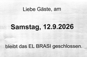 Read more about the article Am Samstag, 12.09.2026 geschlossen